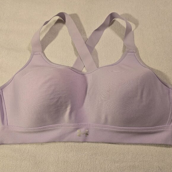 Under Armour XL Fitted Continuum Mid Sports Bra Extra Large Lilac 1372559 GUC - Picture 1 of 12